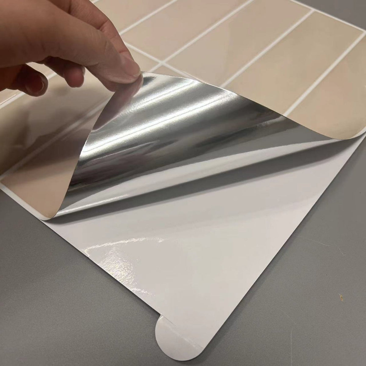 Stacked Subway Wall Tile | Cream with White Grout - 30.5cm (W) x 30.5cm (H) x 1.2mm (T)