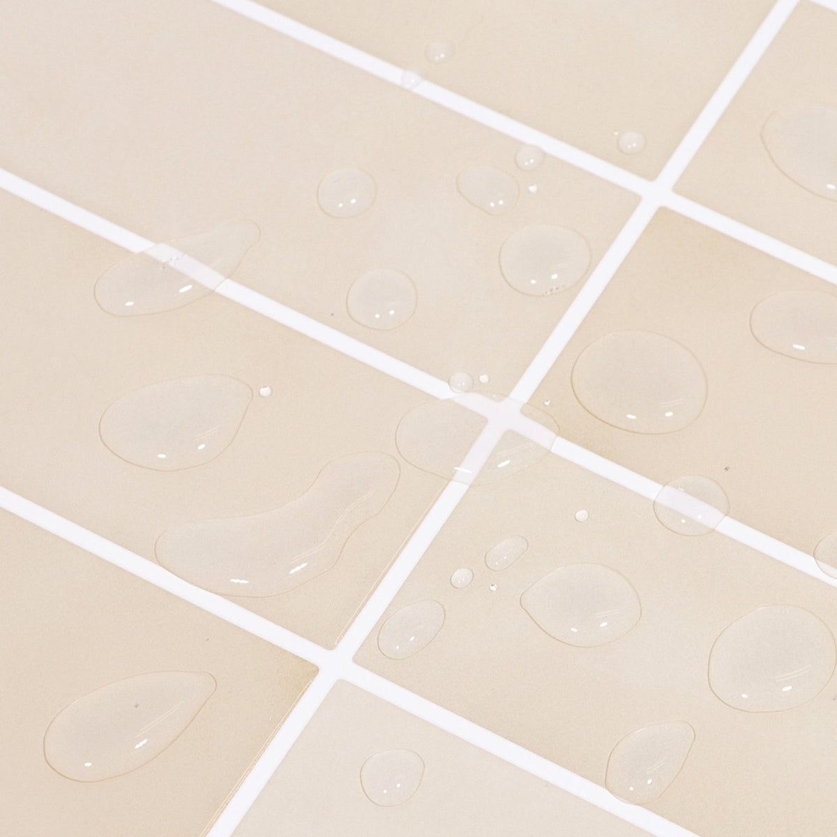 Stacked Subway Wall Tile | Cream with White Grout - 30.5cm (W) x 30.5cm (H) x 1.2mm (T)