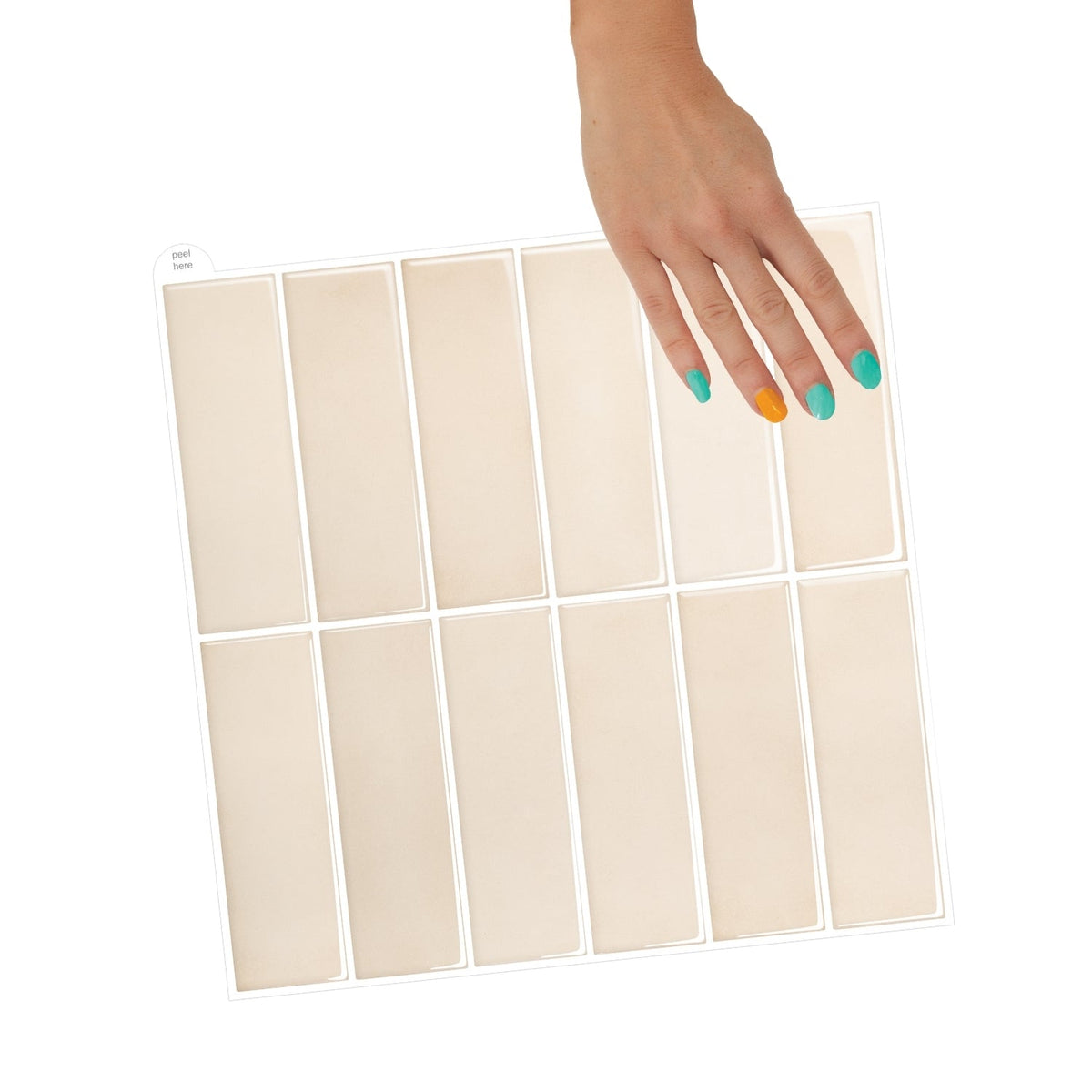 Stacked Subway Wall Tile | Cream with White Grout - 30.5cm (W) x 30.5cm (H) x 1.2mm (T)