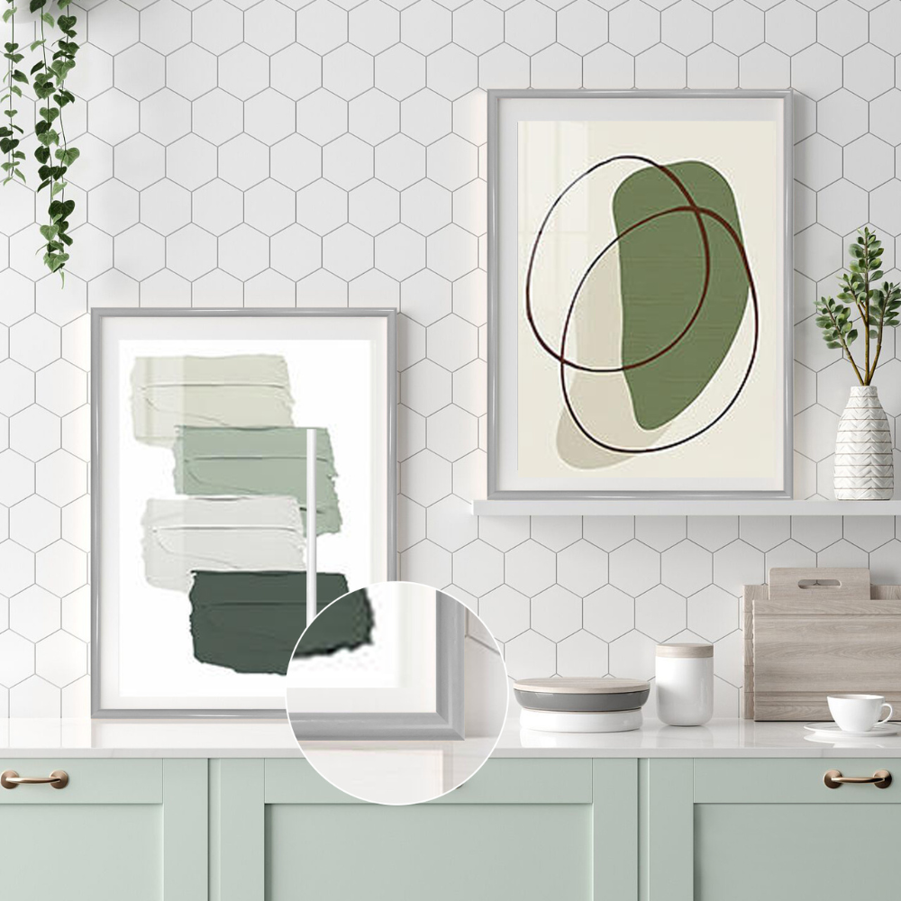 Grey edge trim as a frame