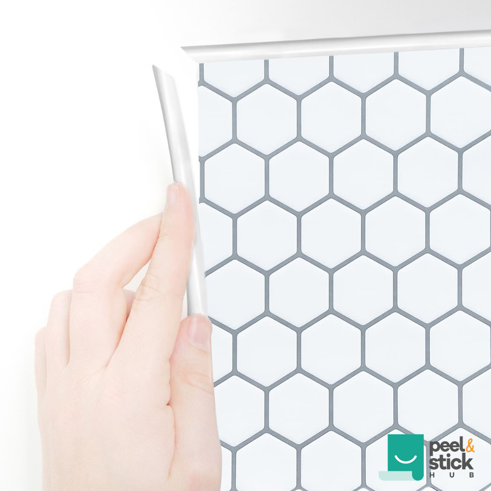 White edge trim from peel and stick hub