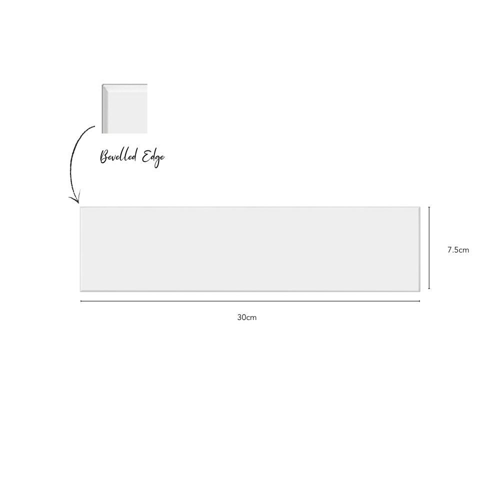 FLEXI Rectangular white gloss tiles size