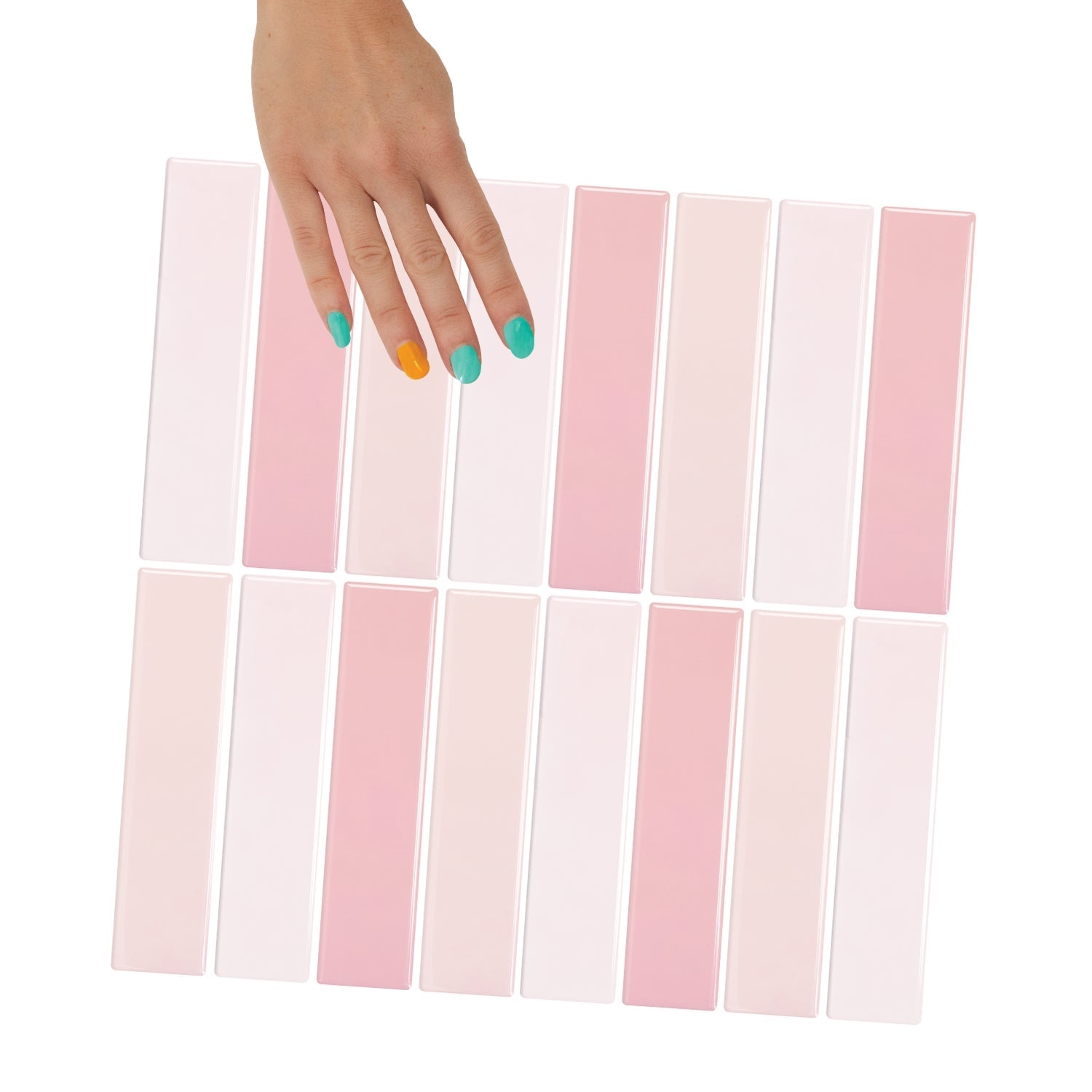 Kit kat tiles pink in kitchen