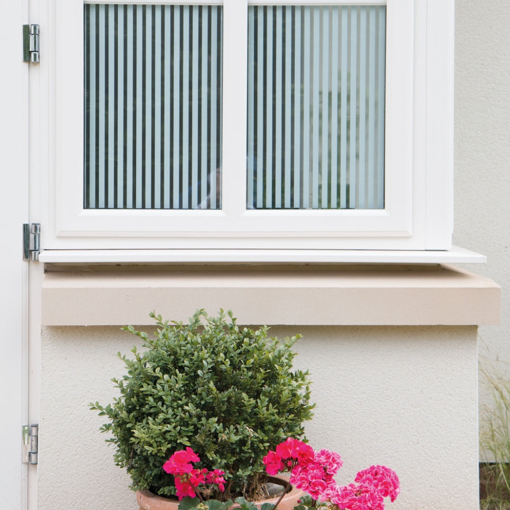 Linia static cling window film from the outside