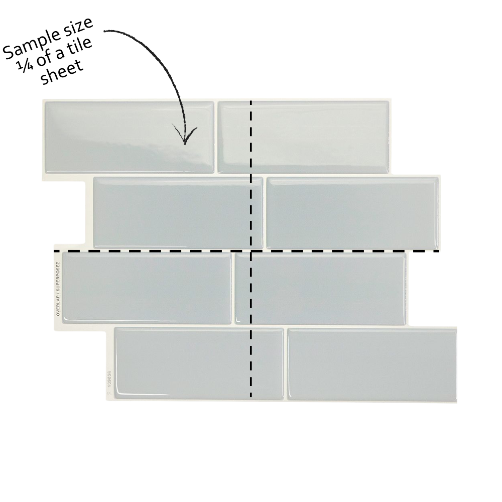 Diagram showing a sample size of a tile sheet on a white background.