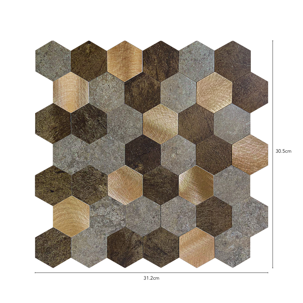 Mocha Hexagon composite tile dimensions