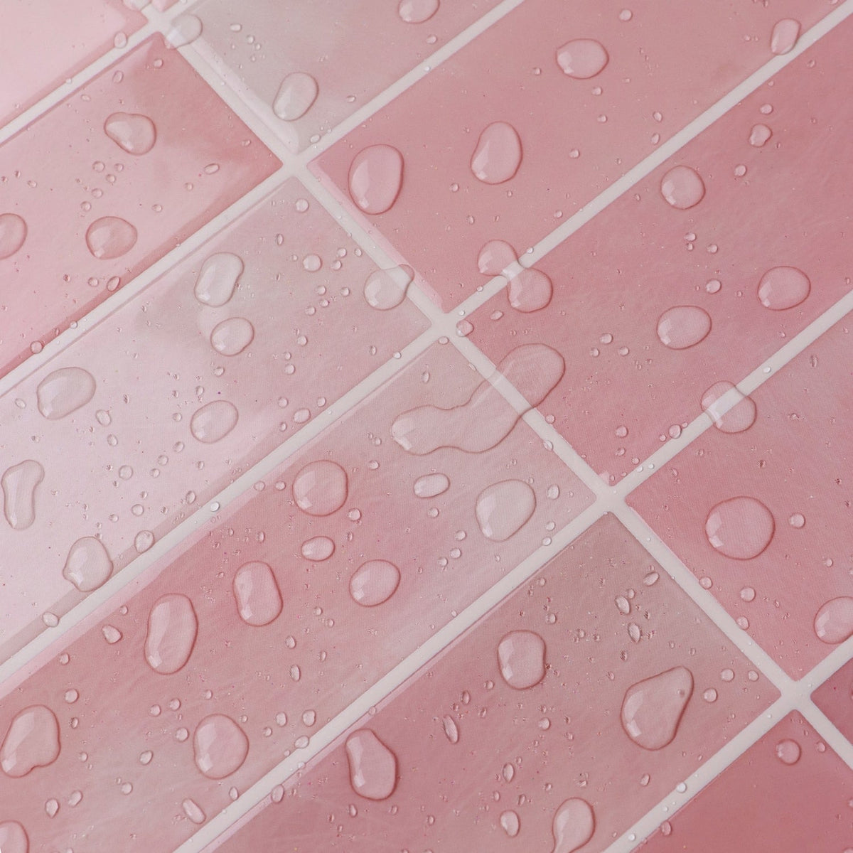 Stacked Subway Wall Tile | Pink with Pink Grout - 30.5cm (W) x 30.5cm (H) x 1.2mm (T)