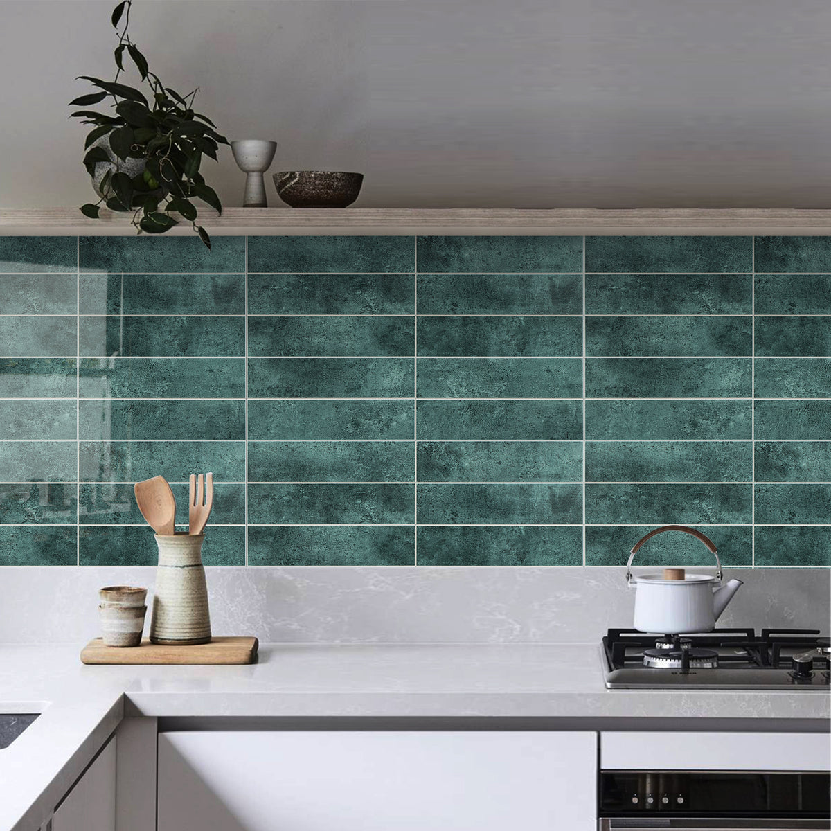 Flexi green gloss composite wall tiles kitchen wall