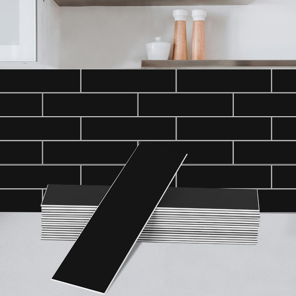 Black gloss composite wall tiles