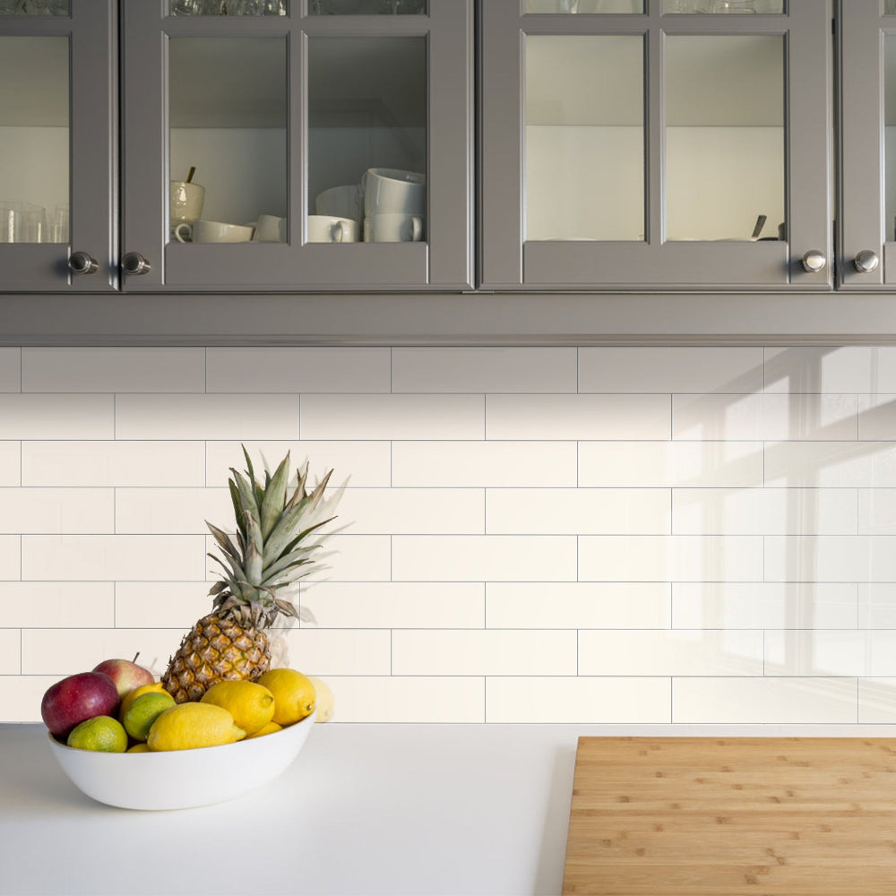 FLEXI Rectangular Cream Gloss Tiles subway