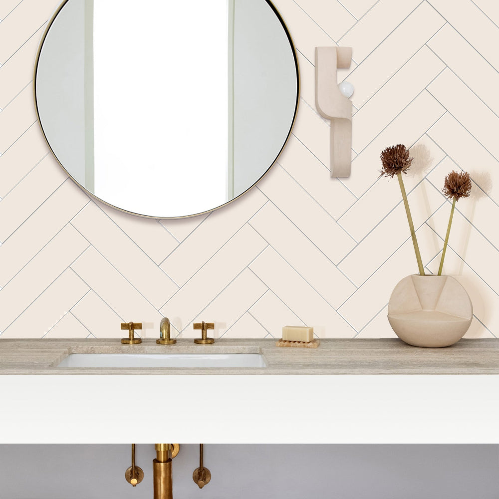 FLEXI Rectangular Cream Gloss Tiles bathroom