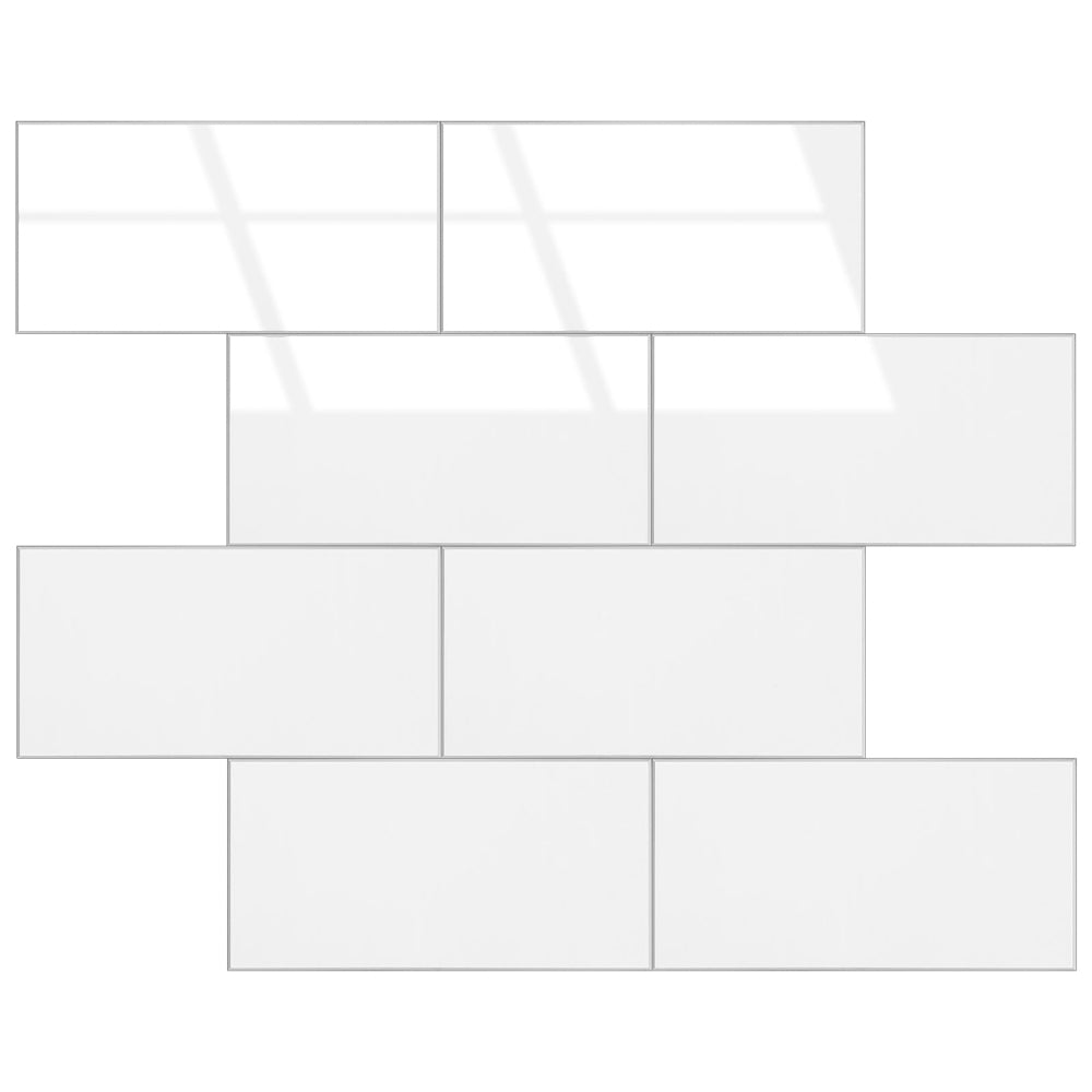 Subway white gloss composite tiles