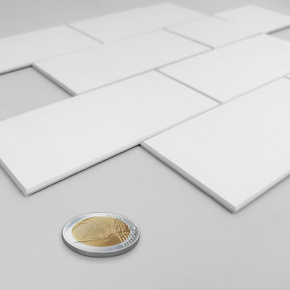 Subway white gloss composite tiles thickness