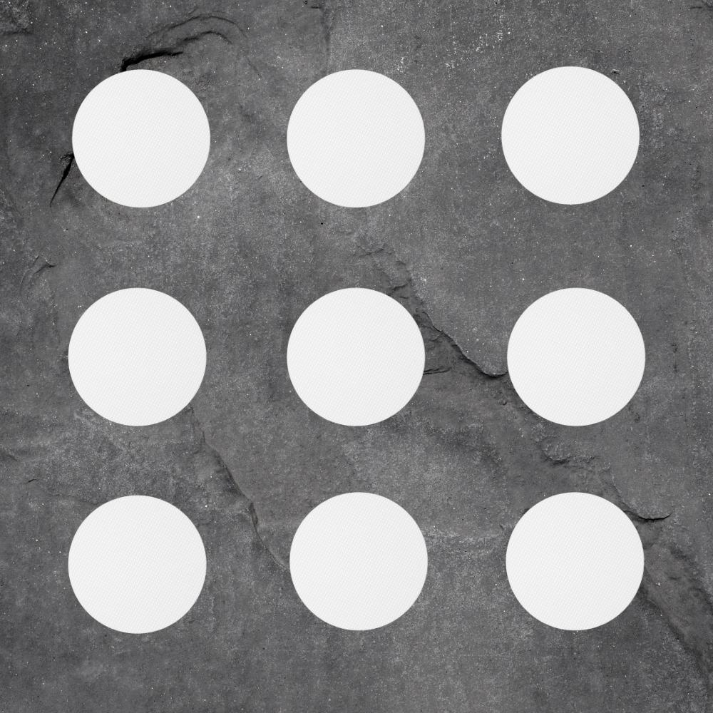 White anti-slip grip dots for slippery floors