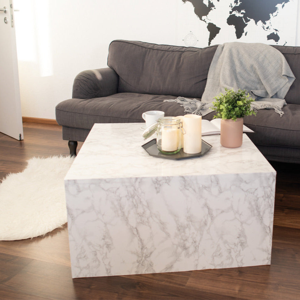 Marble marmi grey adhesive vinyl coffee table
