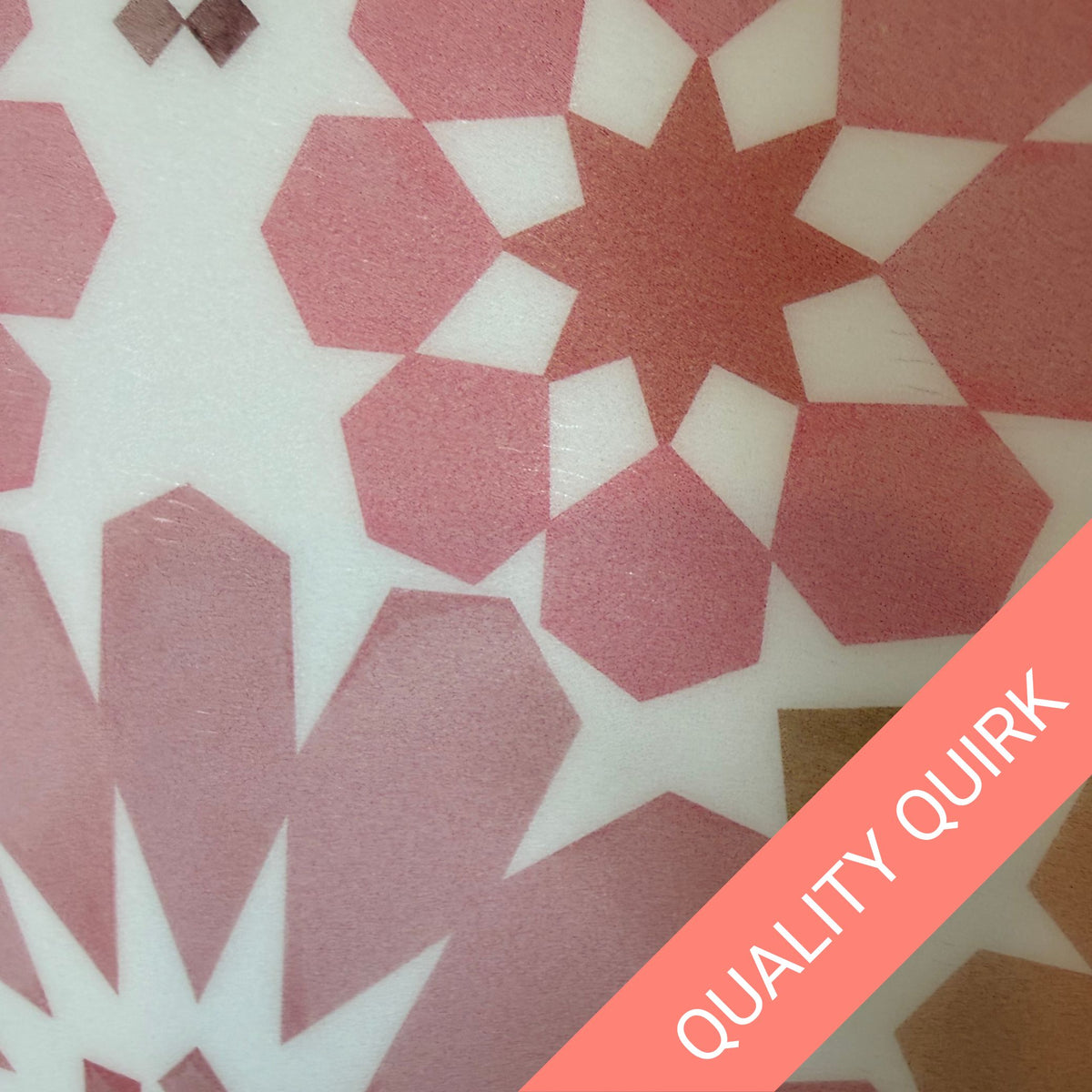 Quality Quirk - Print Marks | Marrakesh Blush | Quick Fix Floor & Wall Tiles - 30cm (W) x 30.cm (H) x 0.8mm (T)