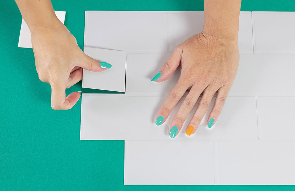 STEP 8 finish by reusing the off cuts of the tiles