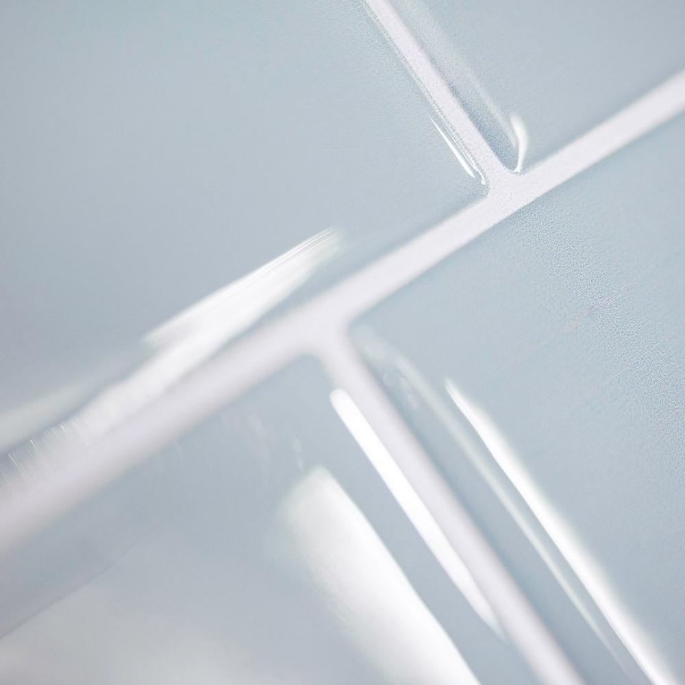 Blue self-adhesive 3D subway tiles with white gout