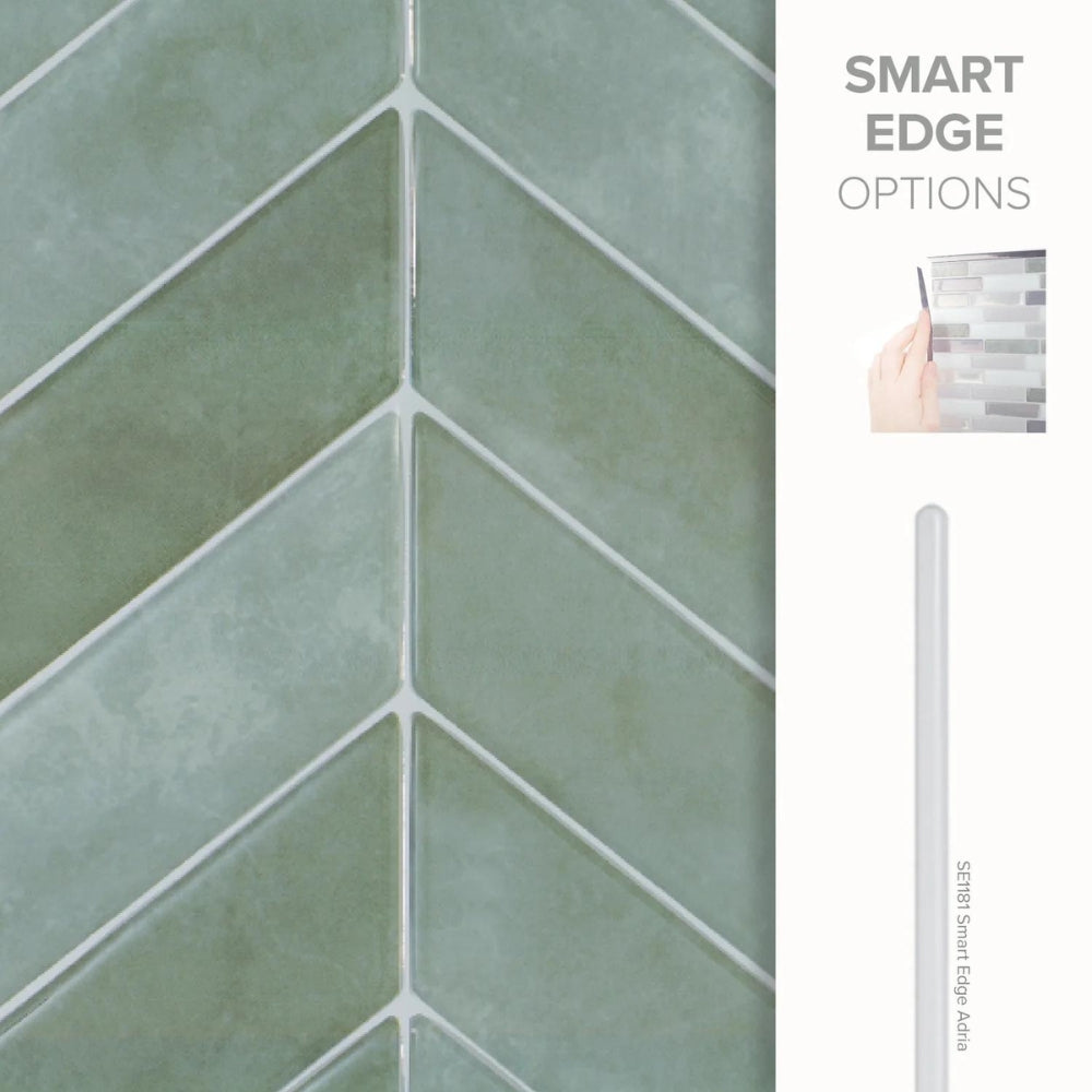 Chevron Solna Green | Self-adhesive 3D Tiles - 29.0cm (W) x 22.8cm (H) x 1.8mm (T)