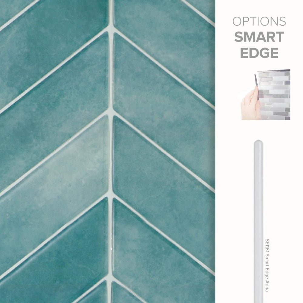 Chevron Täby Blue Green | Self-adhesive 3D Tiles - 29.0cm (W) x 22.8cm (H) x 1.8mm (T)