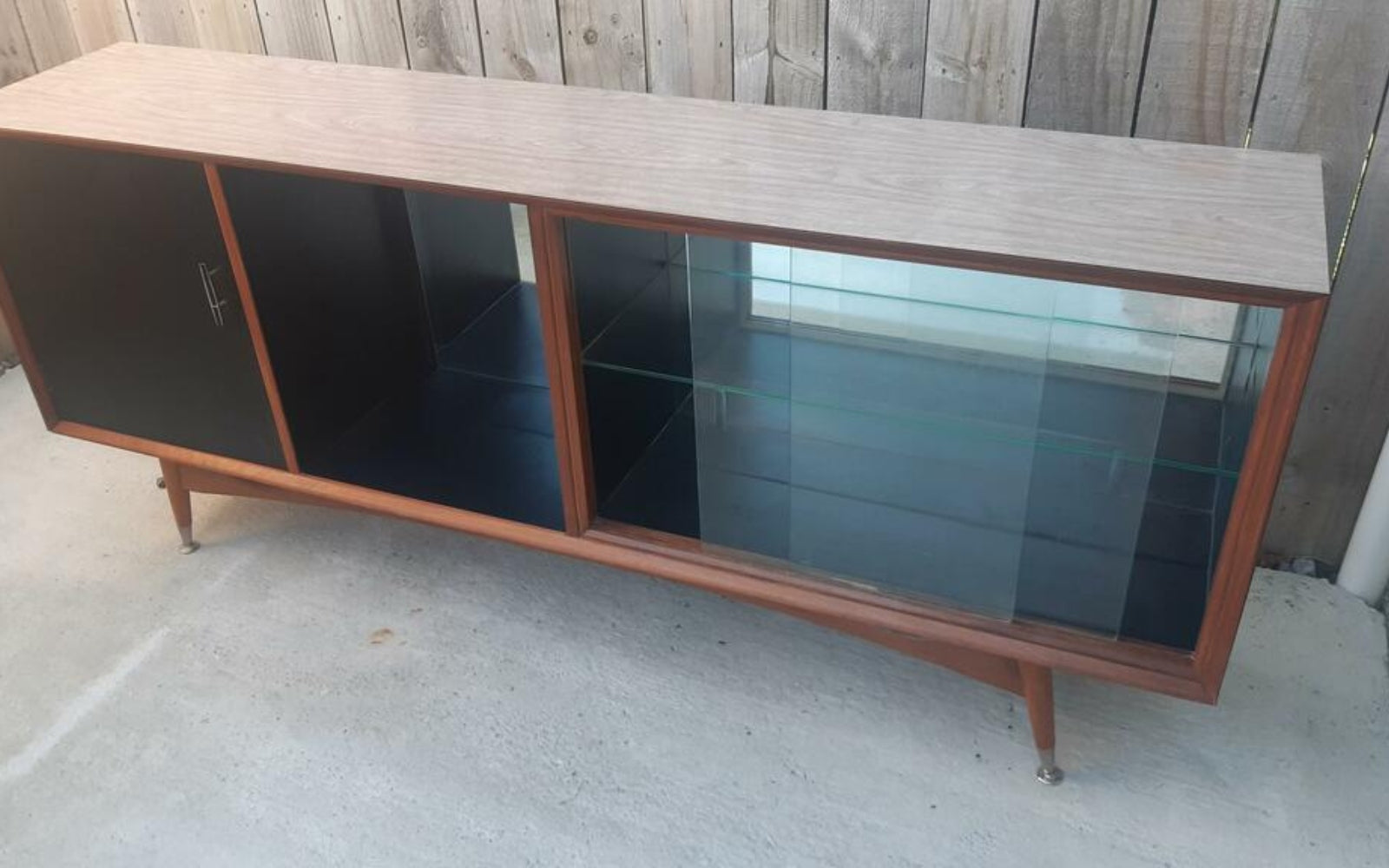 customer photo adhesive vinyl cabinet black leather