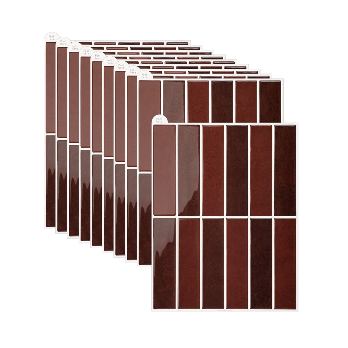 10 packs of burgundy kit kat peel and stick tiles