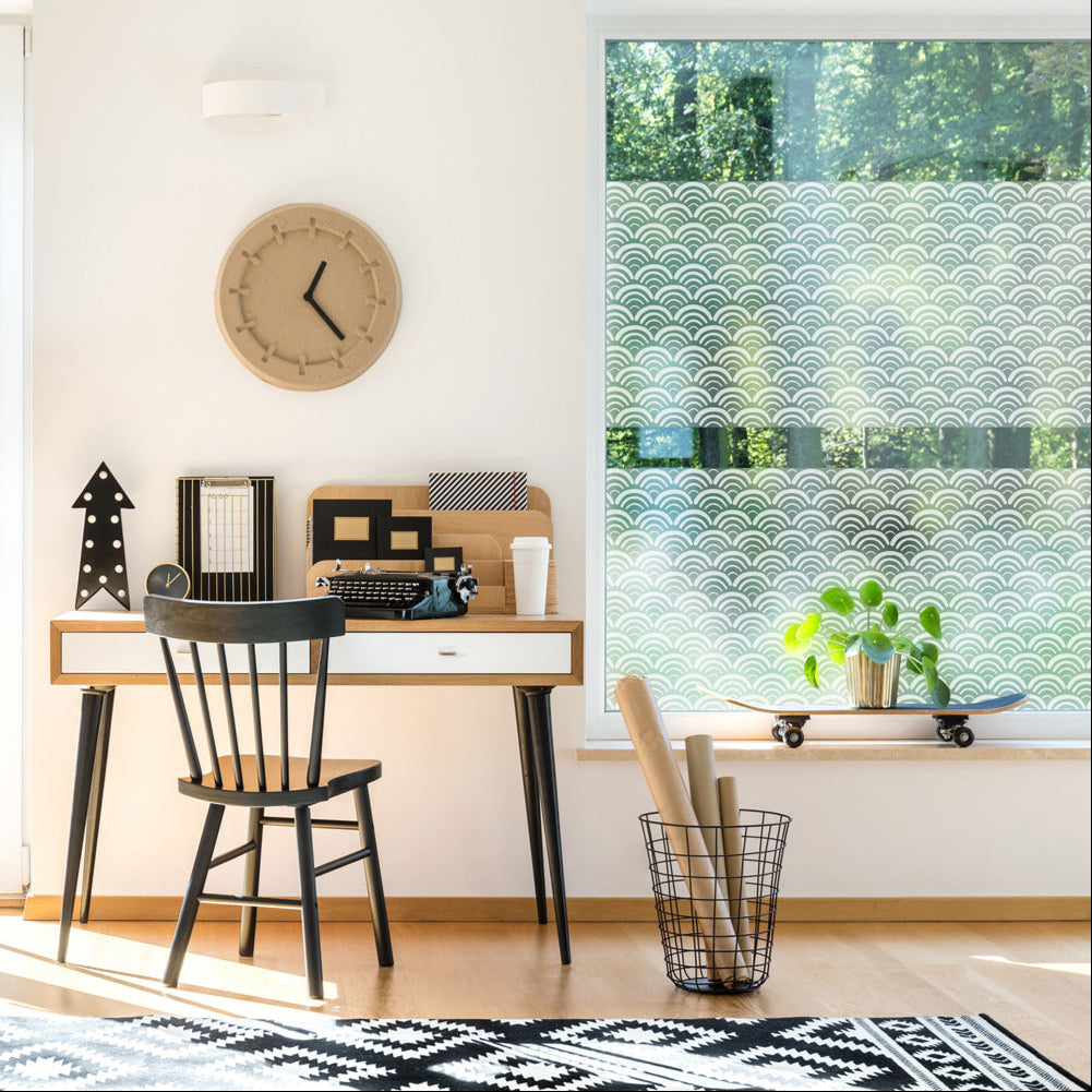 Koya static cling window film in an office