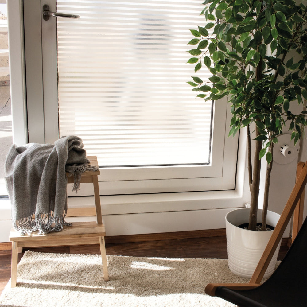 Linia static cling window film on balcony door
