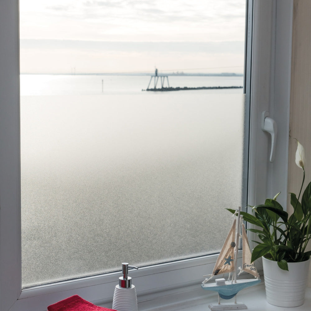 Milky premium static cling window film privacy
