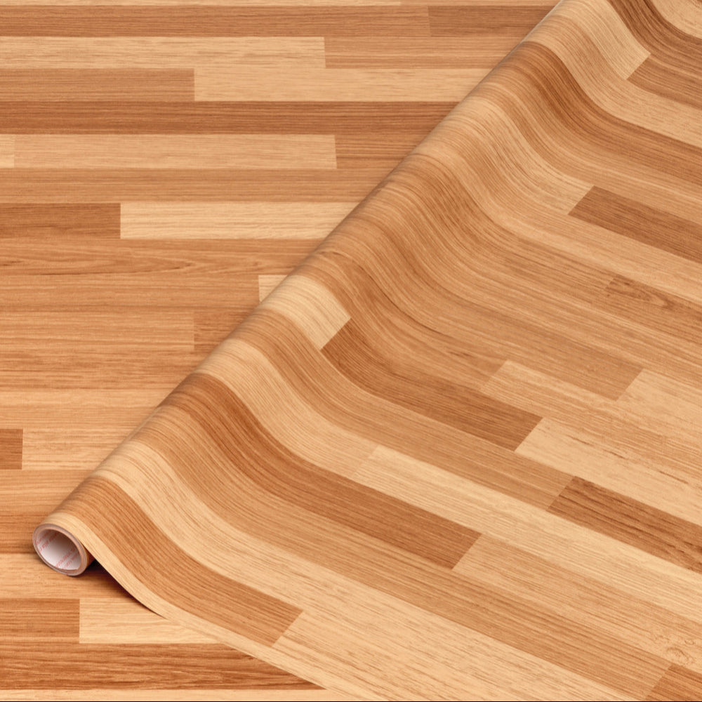 Modern butcher block adhesive vinyl on desk