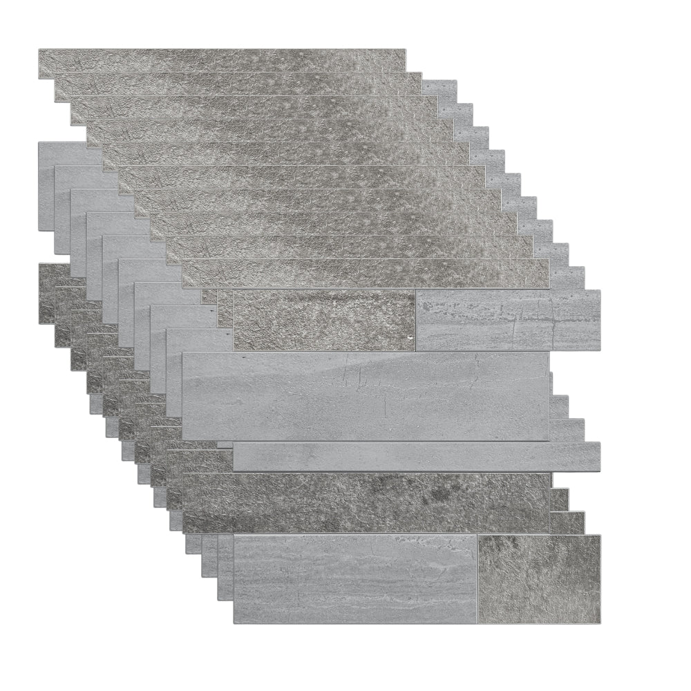 Stone wall grey composite tiles 10-pack