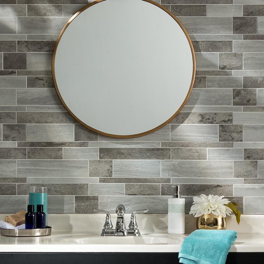 Stone wall grey composite tiles