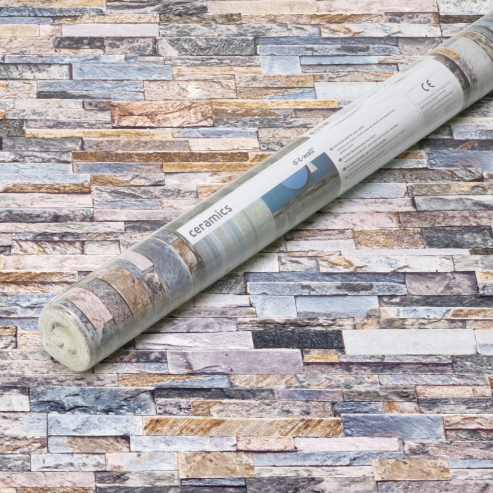 Stone wall grey natural vinyl wallpaper packaging