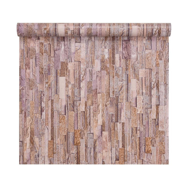 Stacked Stone Vinyl Wallpaper | Sand 67.5cm x 4m | Vinyl Home