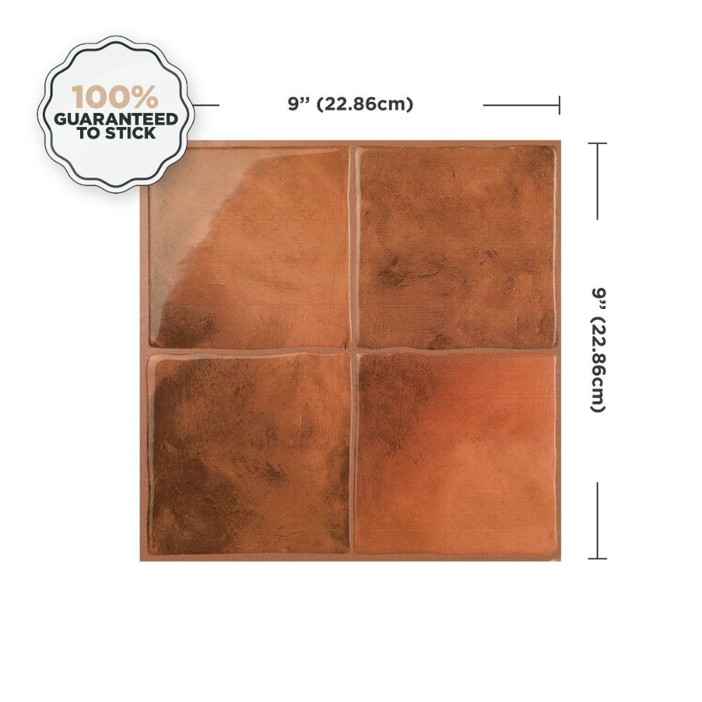 Self-adhesive terracotta tiles