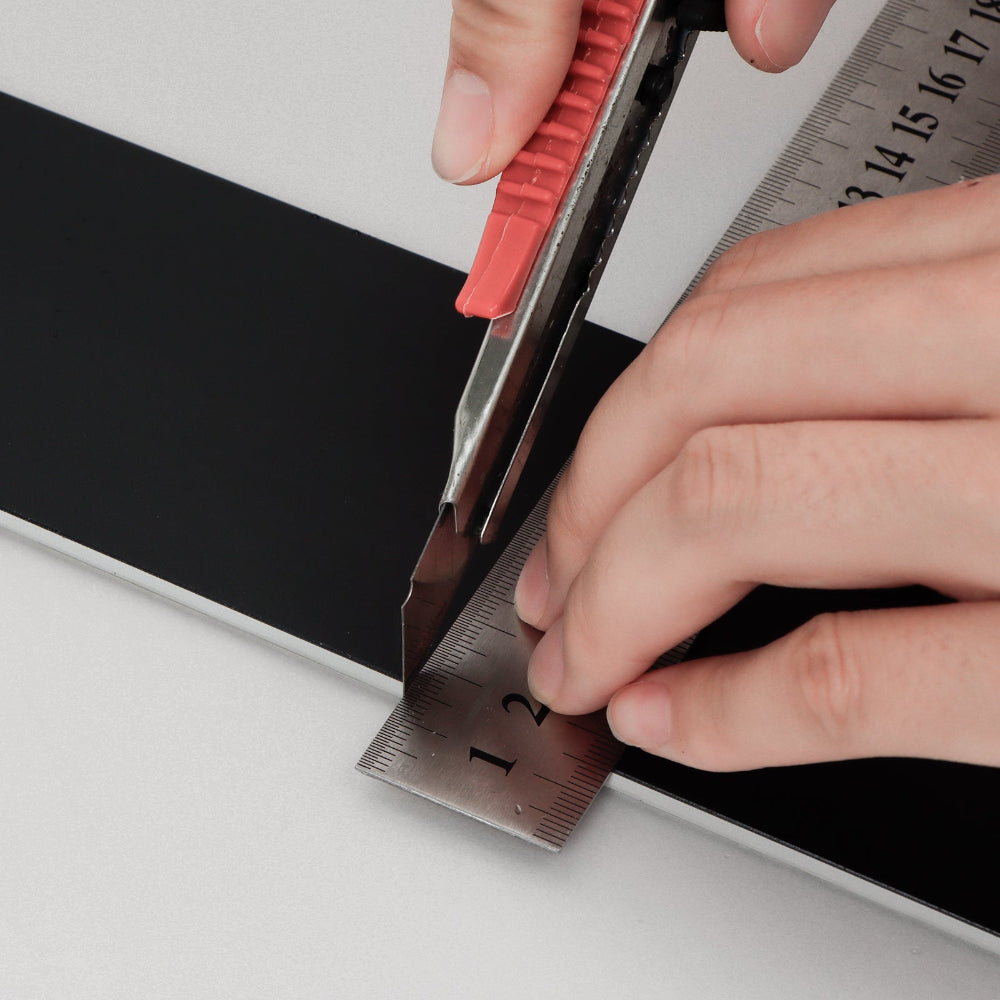 Black gloss composite wall tiles cut