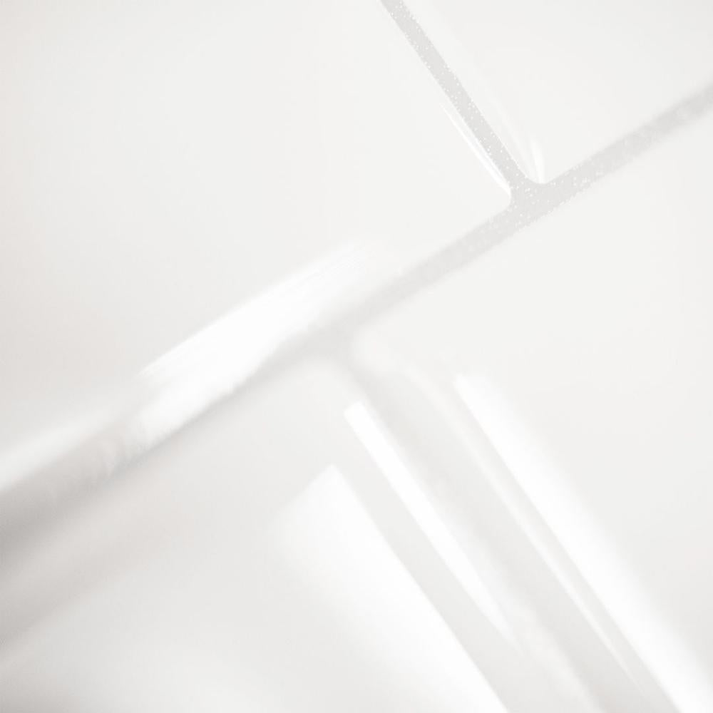 White stick on vinyl tiles with grey grout