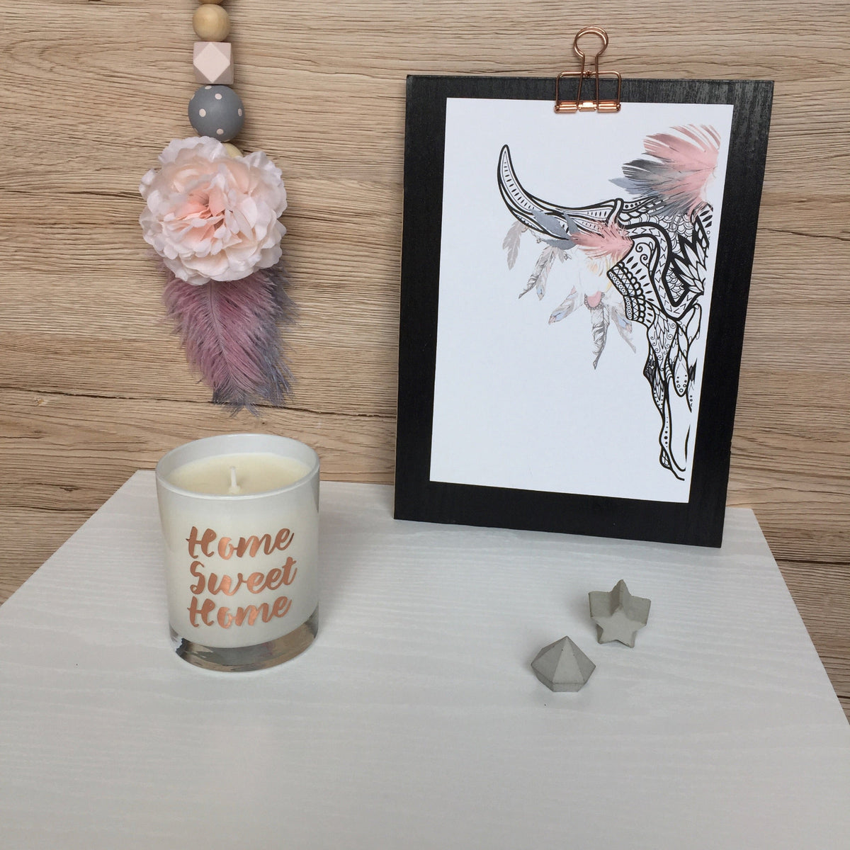 White wood matte adhesive vinyl on table