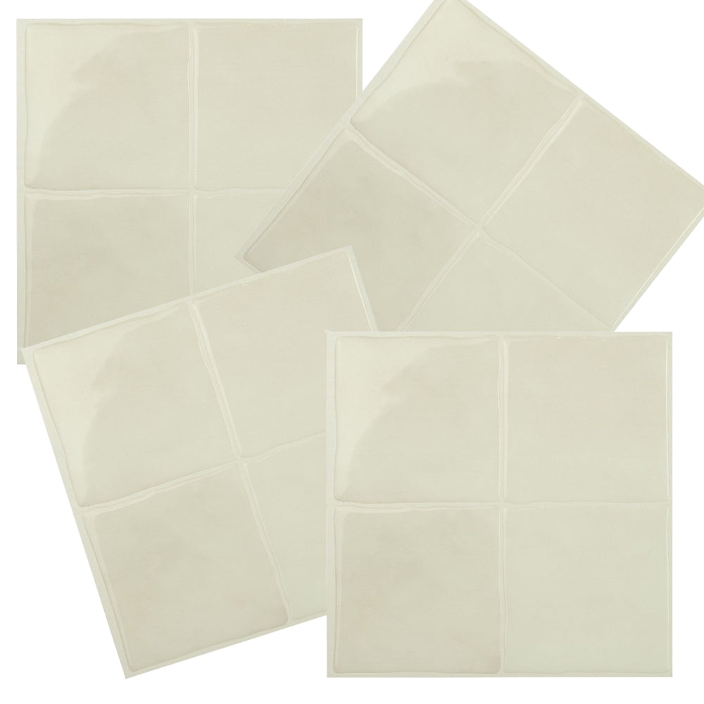 Zellige Oia Beige White | Self-adhesive 3D Tiles - 22.8cm (W) x 22.8cm (H) x 1.8mm (T)