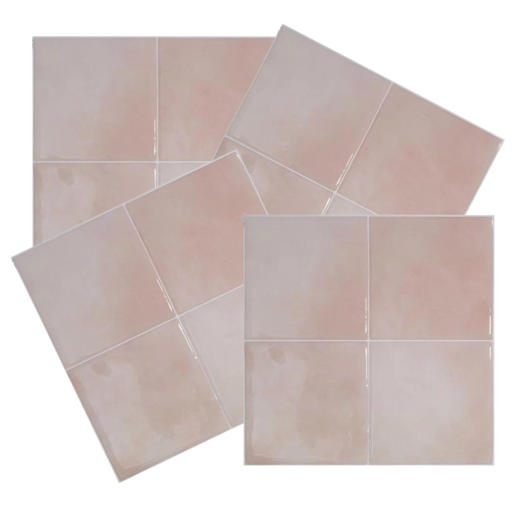 Zellige Temera Pink | Self-adhesive 3D Tiles - 22.8cm (W) x 22.8cm (H) x 1.8mm (T)