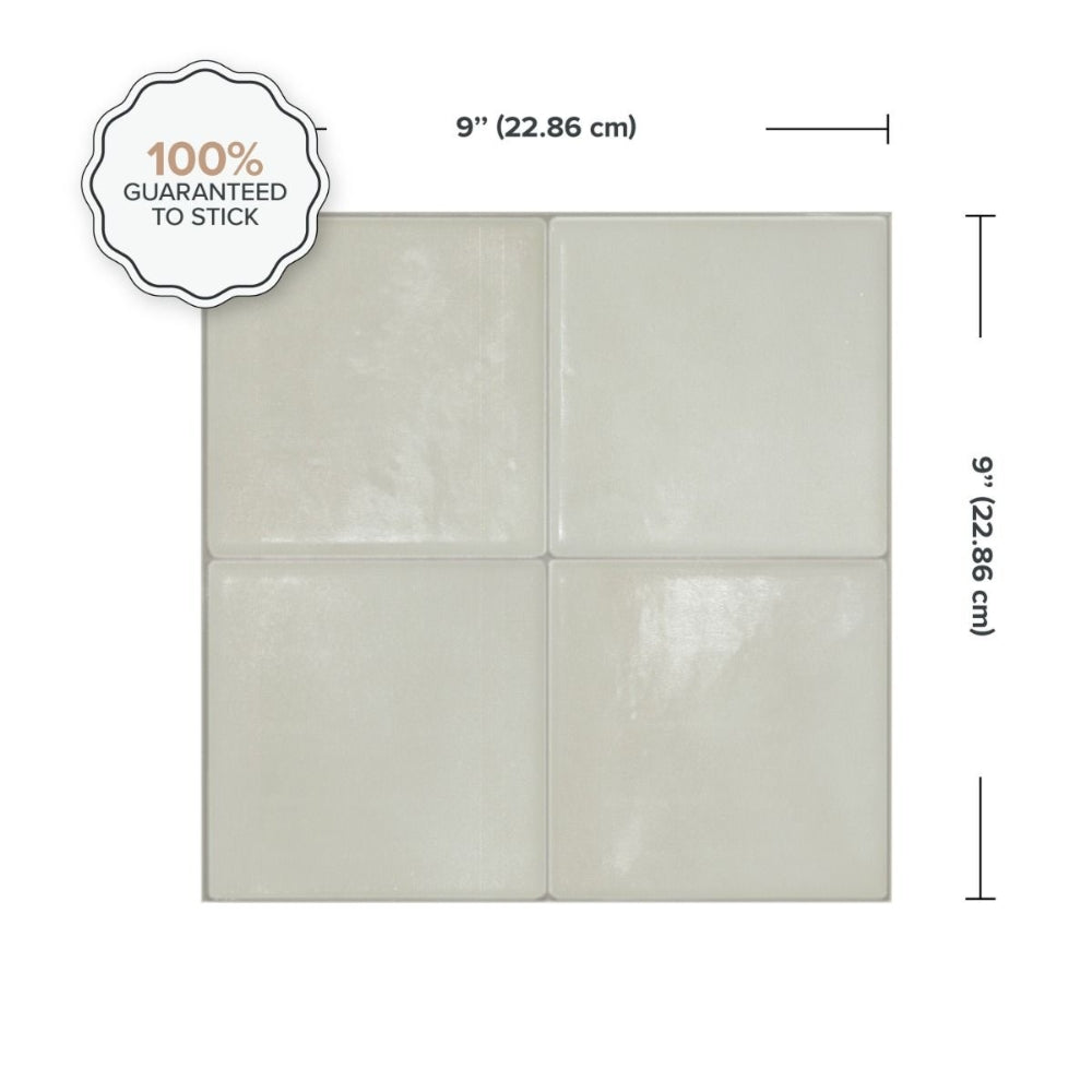 Zellige Zagora Beige Semi-gloss | Self-adhesive 3D Tiles - 22.8cm (W) x 22.8cm (H) x 1.8mm (T)