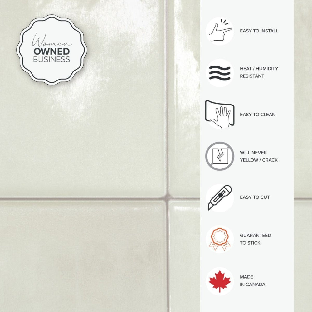 Zellige Zagora Beige Semi-gloss | Self-adhesive 3D Tiles - 22.8cm (W) x 22.8cm (H) x 1.8mm (T)