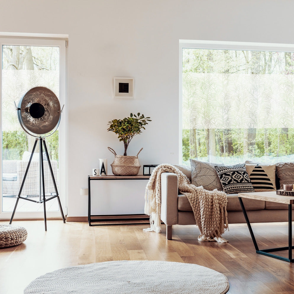 Blado static cling window film in living room