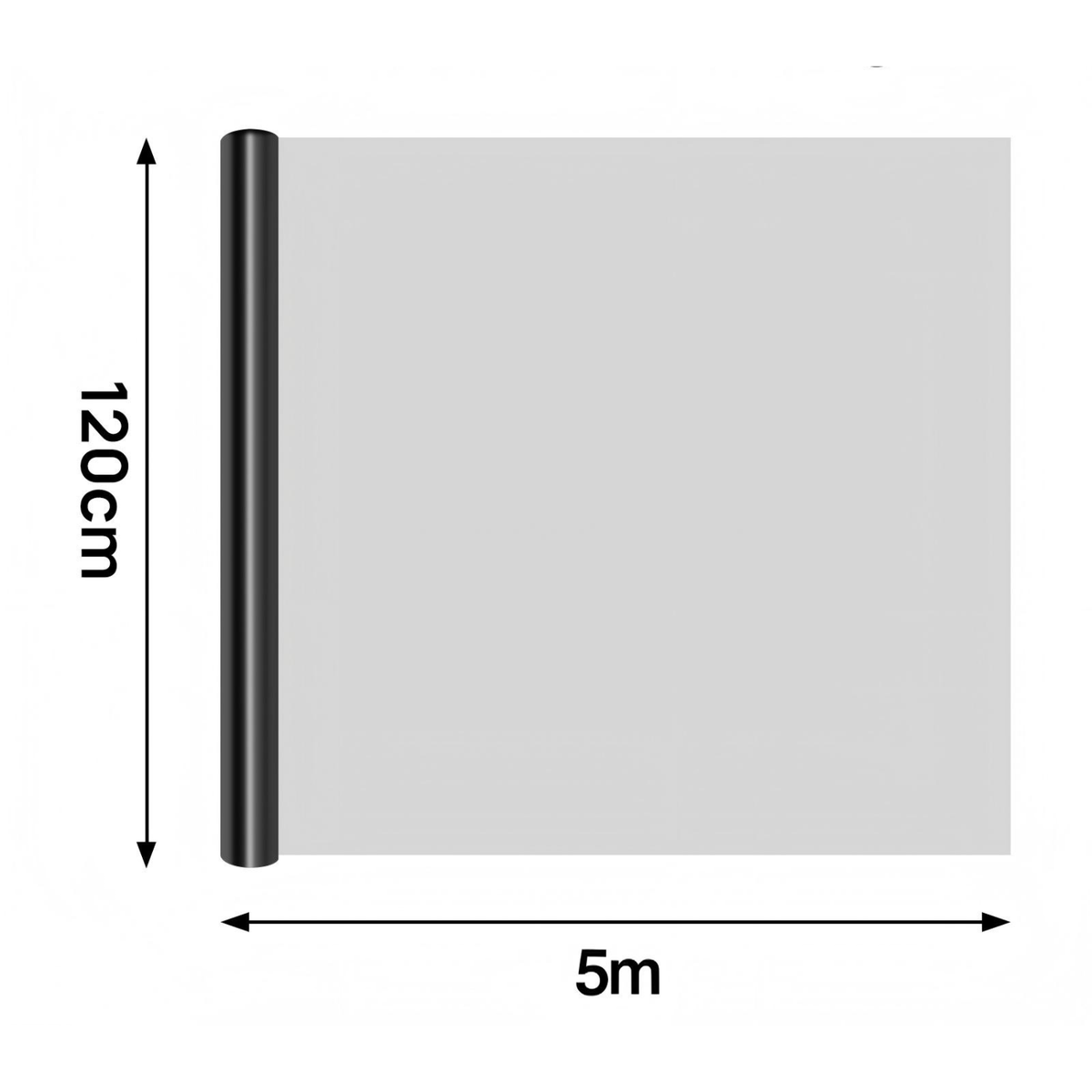 Measurement chart showing a mirror reflective film with dimensions labeled on a white background