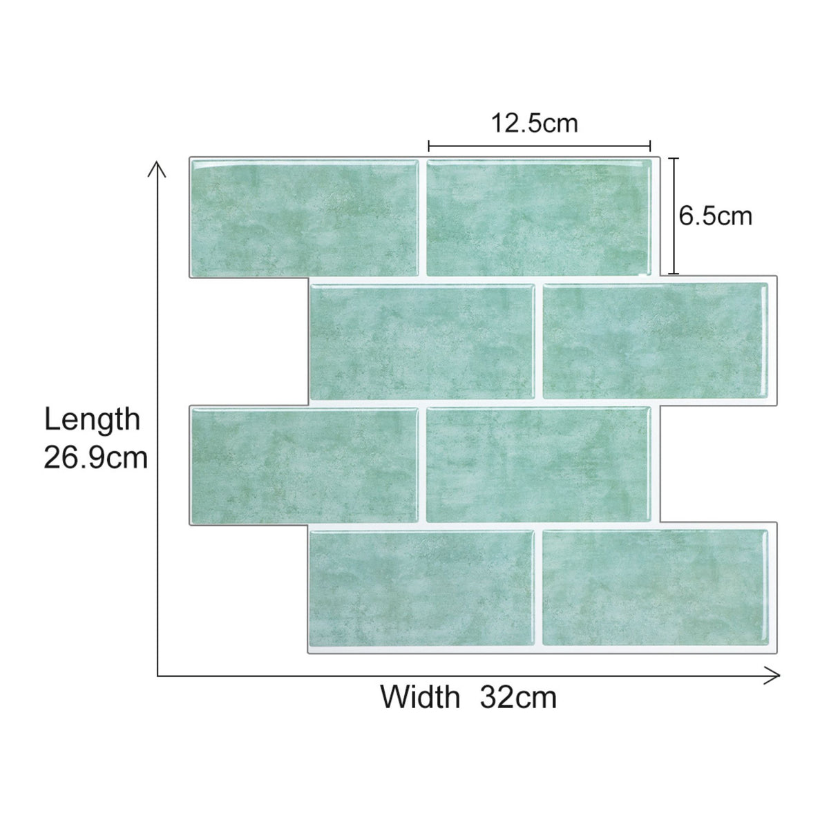 mint green subway tiles dimensions