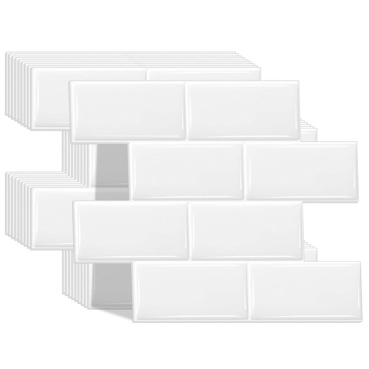 10 pack of white peel and stick subway tiles