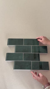 subway emerald green gloss composite tiles shown