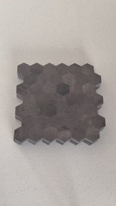 hexagon charcoal slate tiles being show