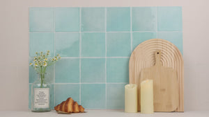 mint zellige tiles installation