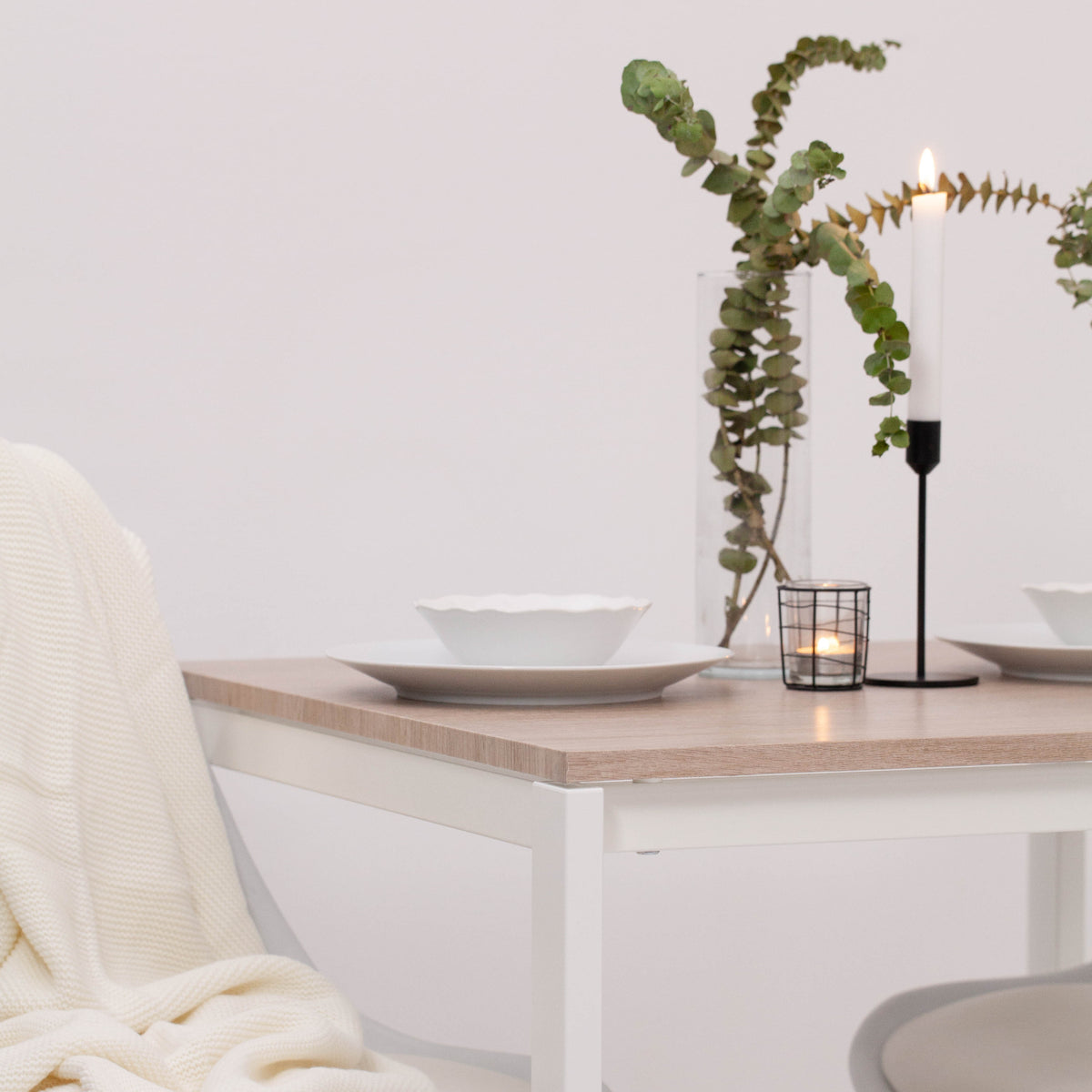 dinner table covered with santana oak lime adhesive vinyl